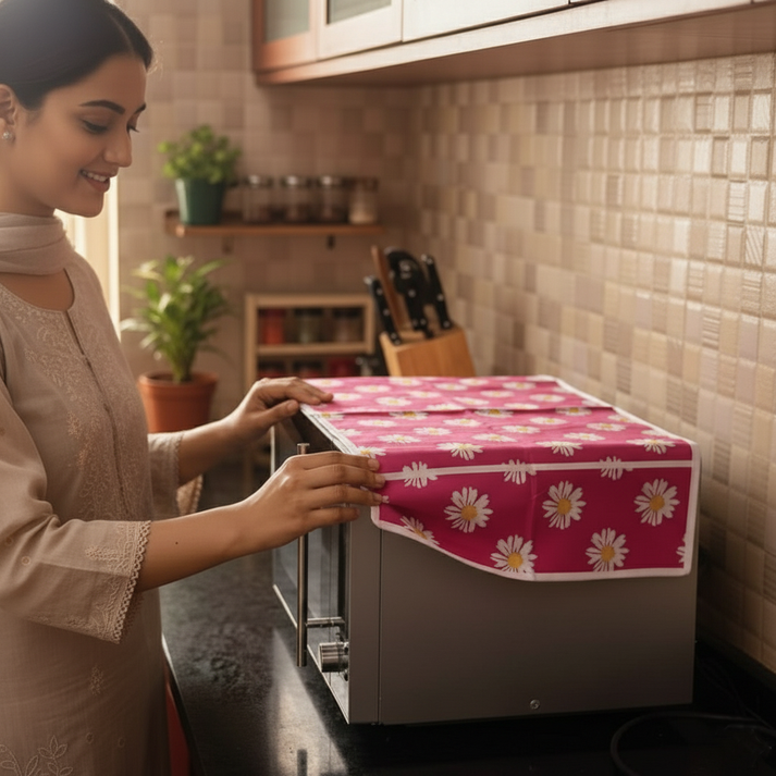 Microwave Cover with Pockets