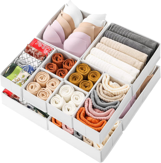 3-Piece Fabric Foldable Drawer Organizer Set