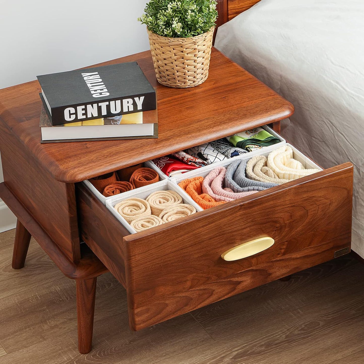 3-Piece Fabric Foldable Drawer Organizer Set